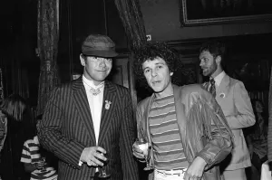 Elton John and Leo Sayer attending a House of Commons reception Elton John and Leo Sayer attending a House of Commons reception