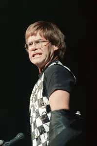 Elton John performing at the National Indoor Arena, Birmingham during The One Tour Elton John performing at the National Indoor Arena, Birmingham during The One Tour