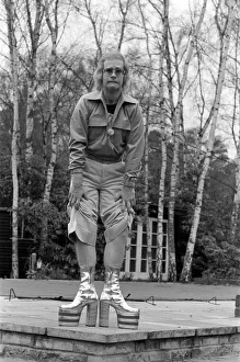 Elton John, singer, pictured at home in Virginia Water, in 1973 Elton John, singer, pictured at home in Virginia Water, in 1973