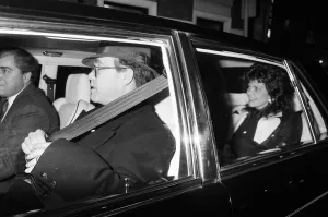 Elton John and his wife Renate. 13th January 1988 Elton John and his wife Renate. 13th January 1988
