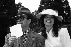 Elton John and his wife Renate at the wedding of Emma Forbes and Graham Clempson Elton John and his wife Renate at the wedding of Emma Forbes and Graham Clempson