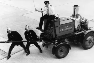 Ely Fire Brigade proudly show off their old engine, 21st May 1981 Ely Fire Brigade proudly show off their old engine, 21st May 1981