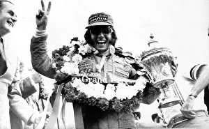 Emerson Fittipaldi Gives The V Sign After Winning The British Grand Prix Emerson Fittipaldi Gives The V Sign After Winning The British Grand Prix