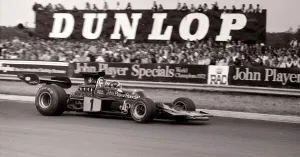 Emerson FittipaldiE Competing in the 1973 British Grand Prix in his Lotus-Cosworth 72EE Emerson FittipaldiE Competing in the 1973 British Grand Prix in his Lotus-Cosworth 72EE