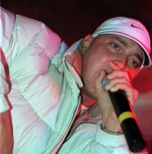 Eminem on stage at Glasgow Barrowlands November 1999 Eminem on stage at Glasgow Barrowlands November 1999
