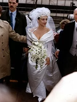 Images Dated 24th February 1991: Emma Samms Actress arrives for her wedding
