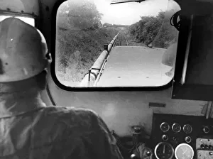 Engine driver Rennie Davison going up the Bates to Isabella railway line at Blyth on 4th Engine driver Rennie Davison going up the Bates to Isabella railway line at Blyth on 4th