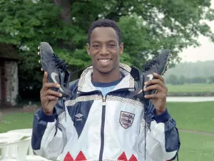 England and Arsenal footballer ian Wright getting ready for the upcomoing international England and Arsenal footballer ian Wright getting ready for the upcomoing international