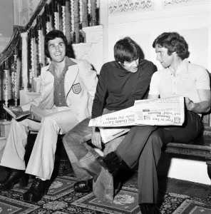 England football team members L-R: Gerry Francis, Emlyn Hughes England football team members L-R: Gerry Francis, Emlyn Hughes