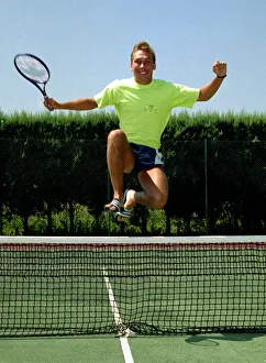 England footballer David Platt seen here playing tennis at the team base in Italy the day England footballer David Platt seen here playing tennis at the team base in Italy the day