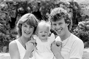England footballer Graham Rix relaxing with his wife and baby girl at the team hotel England footballer Graham Rix relaxing with his wife and baby girl at the team hotel