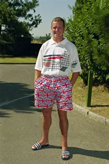 England footballer Paul Gascoigne seen here wearing patriotic Union Jack shorts England footballer Paul Gascoigne seen here wearing patriotic Union Jack shorts