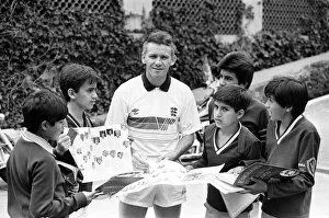 England footballer Peter Reid signs autographs for local children at the team base in England footballer Peter Reid signs autographs for local children at the team base in