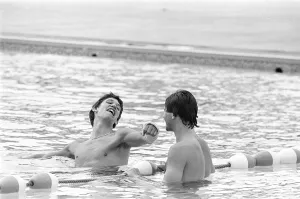 England footballers Gary Lineker and Bryan Robson in the swimming pool at the Cima Club England footballers Gary Lineker and Bryan Robson in the swimming pool at the Cima Club