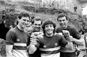 England footballers left to right: Bryan Robson, Ray Wilkins England footballers left to right: Bryan Robson, Ray Wilkins