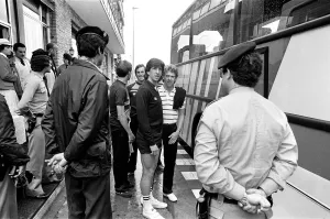 England footballers Paul Mariner and Graham Rix wait to board the bus at the team hotel England footballers Paul Mariner and Graham Rix wait to board the bus at the team hotel