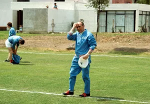 England manager Alf Ramsey during a training session with the England team at Reforma England manager Alf Ramsey during a training session with the England team at Reforma