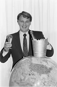 England manager Bobby Robson holds a glass of champagne in one hand looks forward to England manager Bobby Robson holds a glass of champagne in one hand looks forward to
