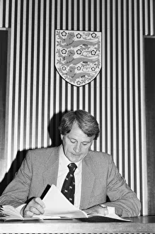 England manager Bobby Robson at a press conference before his team' England manager Bobby Robson at a press conference before his team'