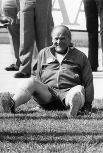 England Manager Ron Greenwood seen here during a training session in Bilbao Spain during England Manager Ron Greenwood seen here during a training session in Bilbao Spain during