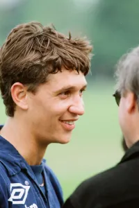 England striker Gary Lineker during a training session in preparation for the upcoming England striker Gary Lineker during a training session in preparation for the upcoming