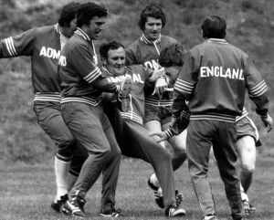England Team in New York Don Revie May 1976 The England Team training at Park in England Team in New York Don Revie May 1976 The England Team training at Park in