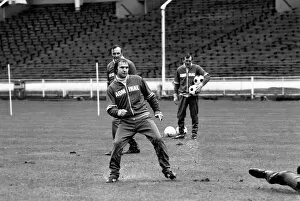 Images Dated 14th April 1975: The England team training at Wembly for their European Championship Qualifier match
