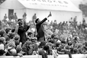England vs. West Indies. West Indians cheer their team. July 1973 England vs. West Indies. West Indians cheer their team. July 1973