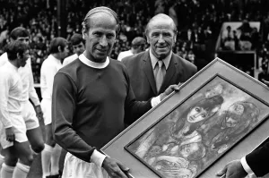English Division One match held at Old Trafford. Manchester United 0-1 Leeds English Division One match held at Old Trafford. Manchester United 0-1 Leeds