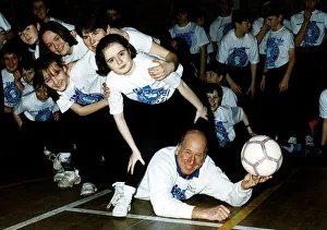 English football legend Bobby Charlton pictured with left to right: Louise Hayes English football legend Bobby Charlton pictured with left to right: Louise Hayes