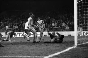 English League Division Two match at Maine Road. Manchester City 2 v Portsmouth 1 English League Division Two match at Maine Road. Manchester City 2 v Portsmouth 1