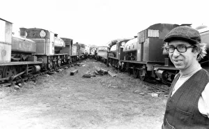 Eric Maxwell with some of his engines at Tanfield Railway on 14th June 1984 Eric Maxwell with some of his engines at Tanfield Railway on 14th June 1984
