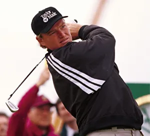Ernie Els tees off on the third hole at the open golf championship at Royal Birkdale Ernie Els tees off on the third hole at the open golf championship at Royal Birkdale