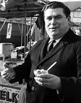 Ernie Lea is unable to sell any jellied eels at Calais Market after taking a barrow over Ernie Lea is unable to sell any jellied eels at Calais Market after taking a barrow over