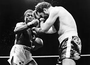 Errol Christie the Coventry middleweight punching Sean Mannion in a boxing ring Errol Christie the Coventry middleweight punching Sean Mannion in a boxing ring