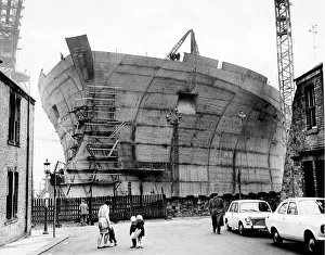 The Esso Northumbria supertanker being built at Swan Hunter shipyard in Wallsend The Esso Northumbria supertanker being built at Swan Hunter shipyard in Wallsend
