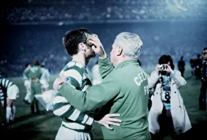 European Cup Final Celtic v Feyenoord. Billy McNeill having treatment to his head by European Cup Final Celtic v Feyenoord. Billy McNeill having treatment to his head by