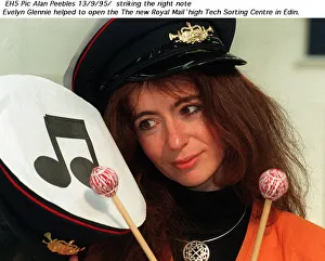 Evelyn Glennie - opens New Royal Mail high tech sorting centre in Edinburgh - wearing hat Evelyn Glennie - opens New Royal Mail high tech sorting centre in Edinburgh - wearing hat