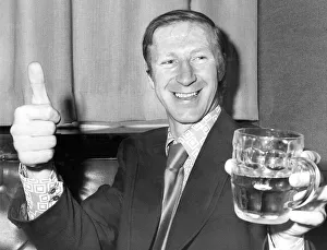 An exuberant Jack Charlton of Leeds United celebrates with a pint An exuberant Jack Charlton of Leeds United celebrates with a pint