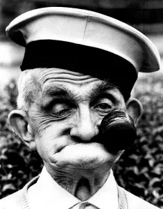 One of the faces of champion gurner Dai Llewellyn, of Mountain Ash One of the faces of champion gurner Dai Llewellyn, of Mountain Ash