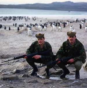 Falklands War 1982 Scottish soldiers who form part of the garrison left to gaurd Falklands War 1982 Scottish soldiers who form part of the garrison left to gaurd
