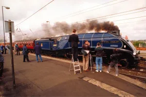 The famous old steam locomotive Sir Nigel Gresley powers its way through Morpeth Station The famous old steam locomotive Sir Nigel Gresley powers its way through Morpeth Station