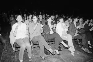 Fans clap along and enjoy the performance of George Michael Fans clap along and enjoy the performance of George Michael