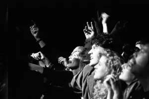 Fans of David Bowie watch him on stage at the Birmingham NEC during the first leg of his Fans of David Bowie watch him on stage at the Birmingham NEC during the first leg of his