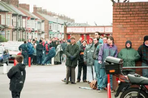 Fans desperate for a ticket for Middlesbrough's last match at Ayresome Park against Fans desperate for a ticket for Middlesbrough's last match at Ayresome Park against