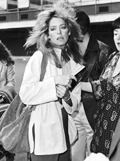Farrah Fawcett actress at Heathrow Airport dbase Farrah Fawcett actress at Heathrow Airport dbase