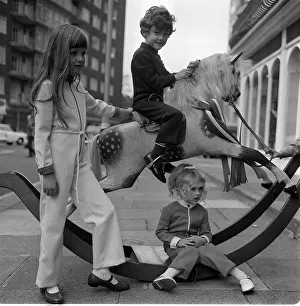 Black and white rocking sales horse