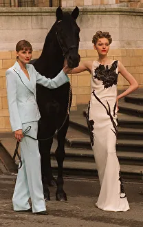 Fashion Models Tabitha and Tania modeling clothes by designers Hussein Chalayan Fashion Models Tabitha and Tania modeling clothes by designers Hussein Chalayan