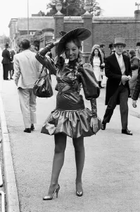 Fashion at Royal Ascot - June 1987 Ladies Day - Woman shows off her unique style Fashion at Royal Ascot - June 1987 Ladies Day - Woman shows off her unique style