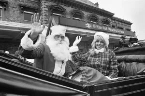 Father Christmas seen here arriving at Reading railway station to take part in Tutty' Father Christmas seen here arriving at Reading railway station to take part in Tutty'